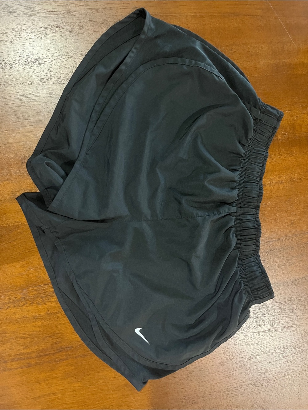 Nike Black Athletic Shorts with White Swoosh
